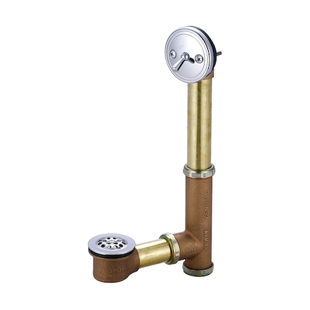Central Brass Multi-Tub Trip Lever Bath Drain, Polished Chrome, Weight: 5.65 1665-XP17